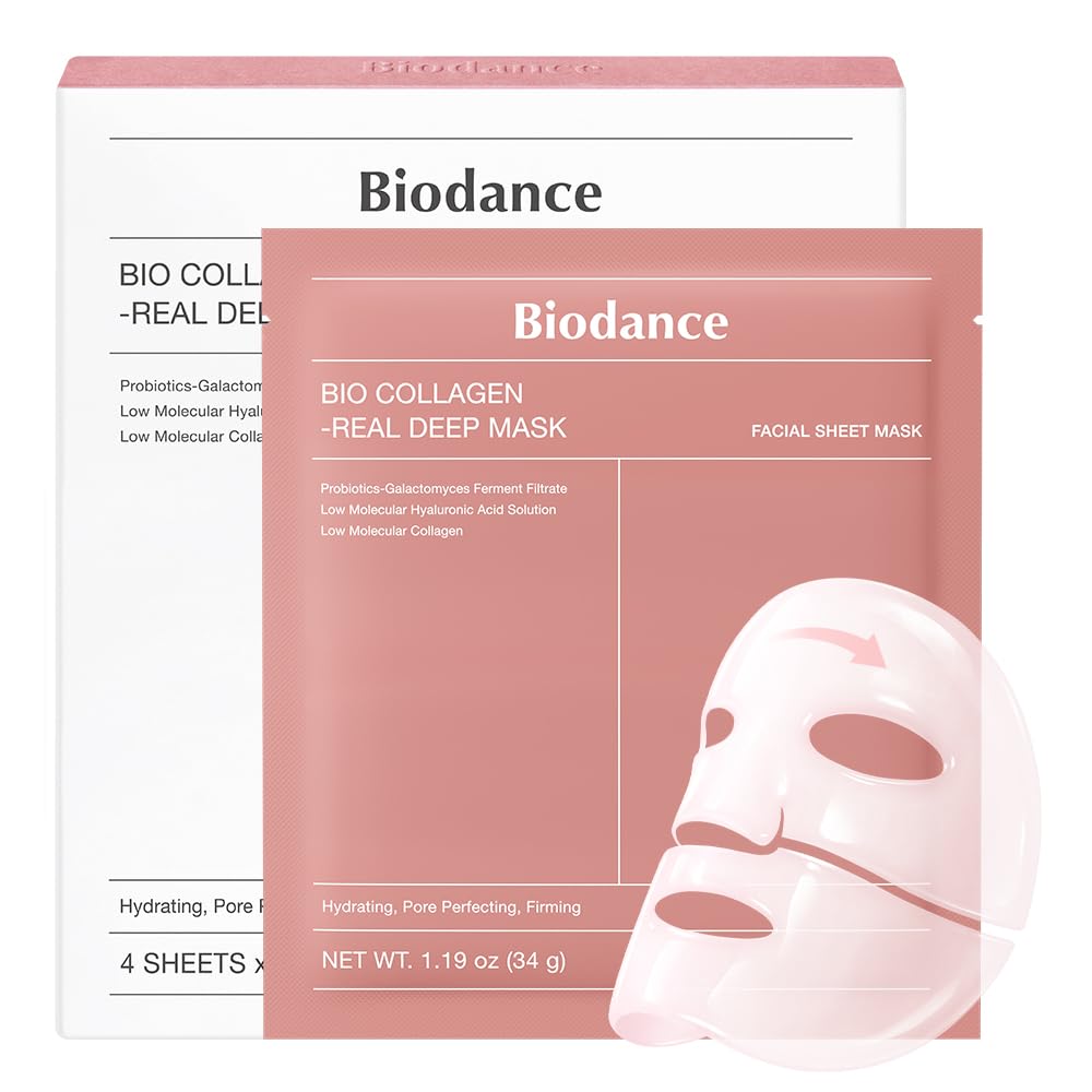 Bio-Collagen Real Deep Mask, Hydrating Overnight Hydrogel Face Mask, Pore Minimizing, Elasticity, Plumping, Travel Essentials & Self Care Gifts for Women, Korean Skin Care